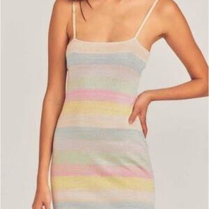 LoveShackFancy Pastel Striped Mini Dress